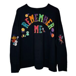 Disney's Women’s Coco Embroidered Black ‘Remember Me’ Sweatshirt 3X